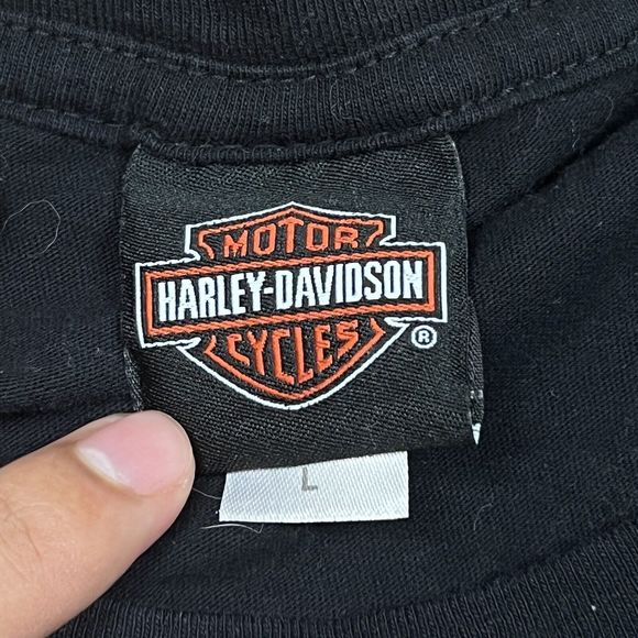 Y2K Harley Davidson Las Vegas Women’s Black T-shirt Size Large - Picture 10 of 10